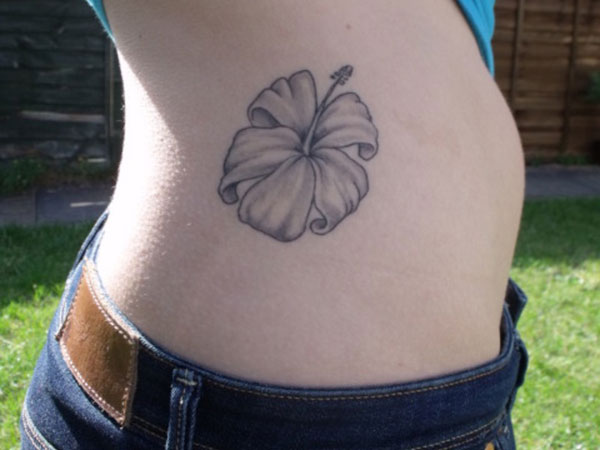 Hawaiian Flower Side Tattoo