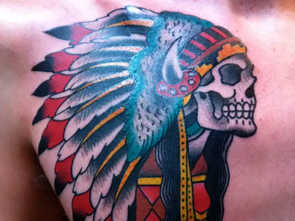 Native American Tattoo  Tattoo Ideas and Inspiration  Indian skull tattoos  Native american tattoo sleeve Skull sleeve tattoos