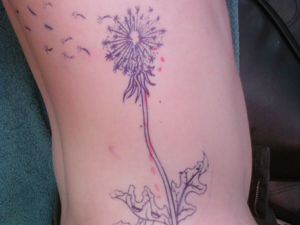 Purple Dandelion Tattoo