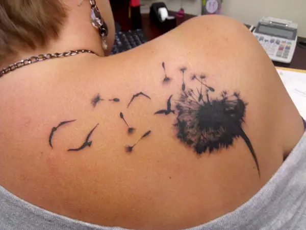 Back Dandelion Tattoo