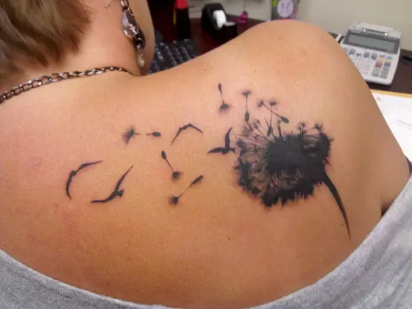 Minimalism Dandelion tattoo women at theYoucom