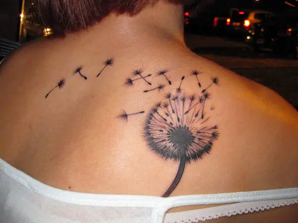 dandelion tattoo shoulder