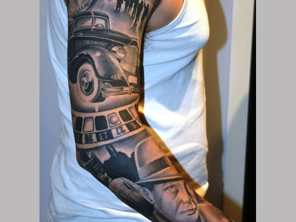 Karma Ink  Arm sleeve gangster theme   Facebook