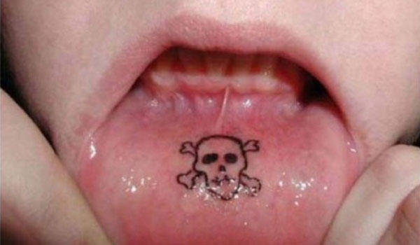 Skull Lip Tattoo