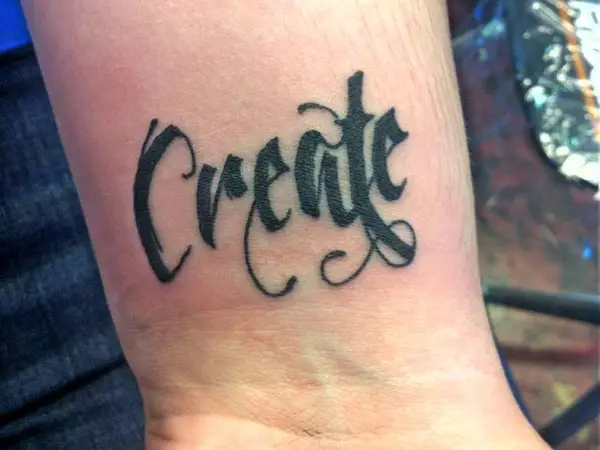 Artist's One Word Tattoo