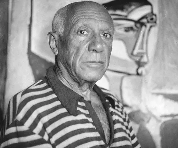 Picasso With His Painting