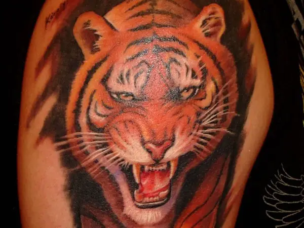 Laughing Tiger Tattoo