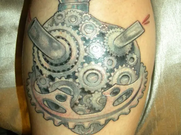 Chain and sprocket tattoo