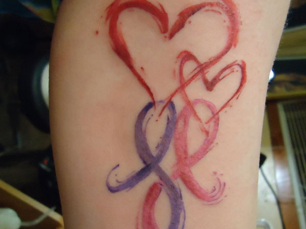 heart shaped breast cancer ribbon tattoo  hautedraws