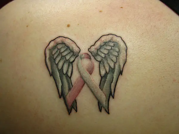 Somber Cancer Ribbon Tattoo