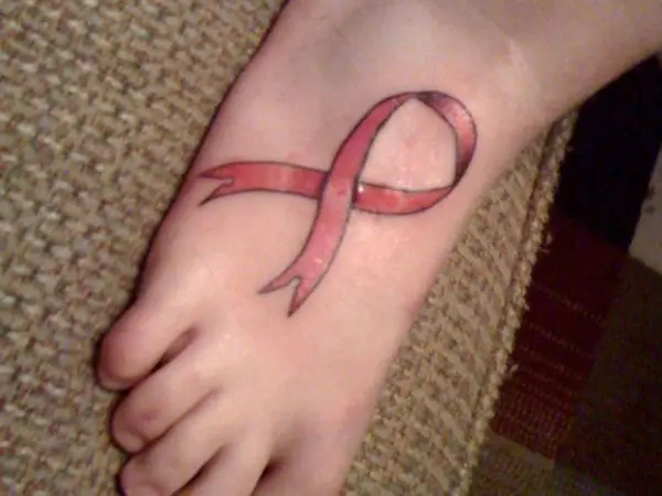 Simple Cancer Ribbon Tattoo