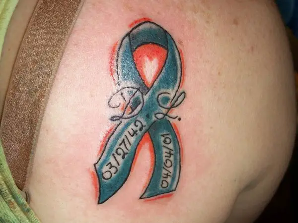 Dr Michael Ott on Twitter One of my patients in follow up today showed  me his new tattoo Posted with his permission Colon cancer ribbon with  some attitude httpstcoS1mQQU65F9  Twitter