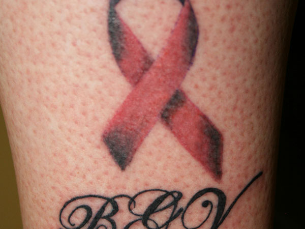 Initials & Cancer Ribbon