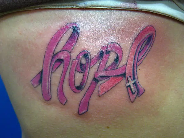 Cool Cancer Ribbon Tattoo