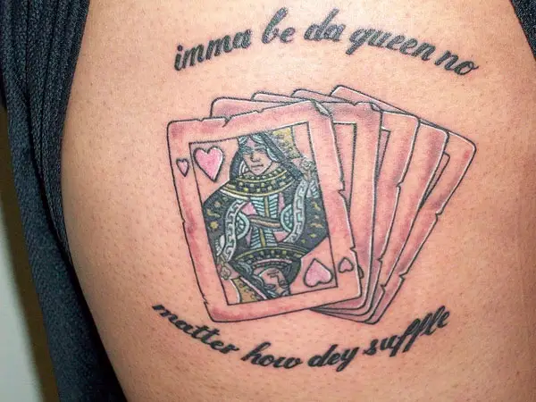 Queen With Text Tattoo