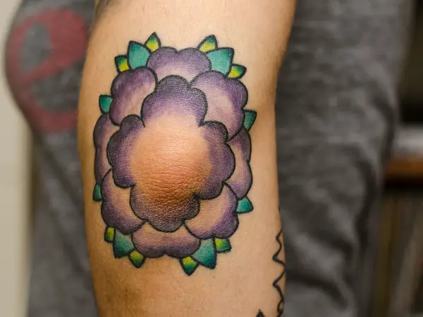 River Rose Tattoo and Art Gallery  Sunflower elbow jam Done by artist  sweetandoffbeat riverrosetattooandartgallery  Facebook