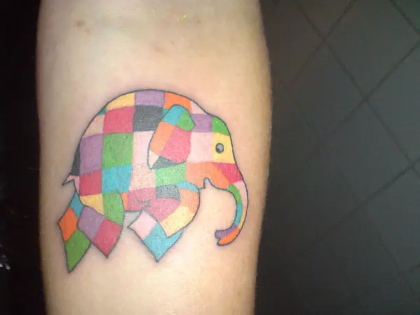 Mosaic Elephant Tattoo