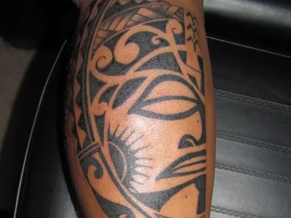 Tribal Leg Tattoo