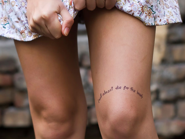 Knee Script Tattoo