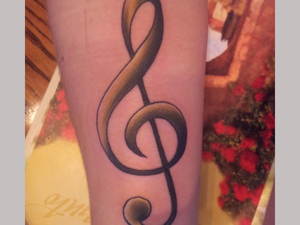 Cool Treble Clef Tattoo