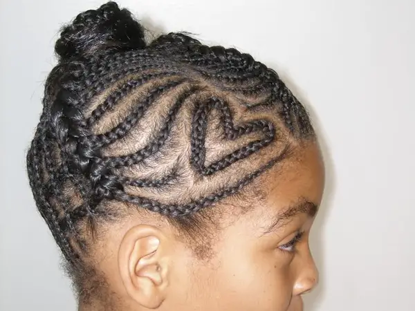 Fresh Black Braids Heart