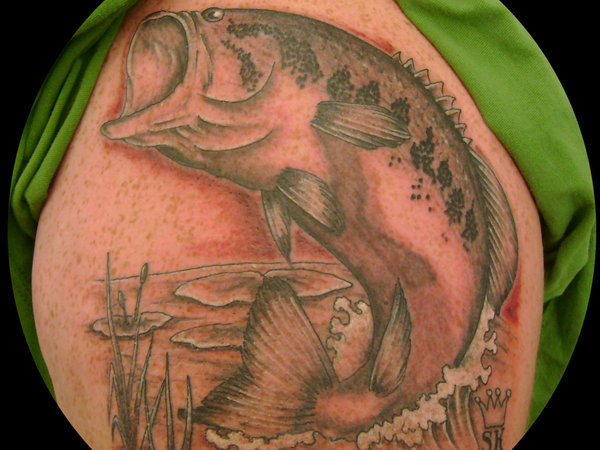 Big Fish Tattoo Showing Bass