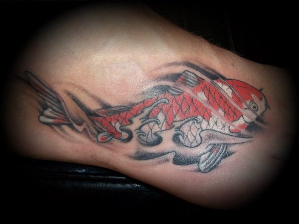 Red Foot Koi Fish Tattoo