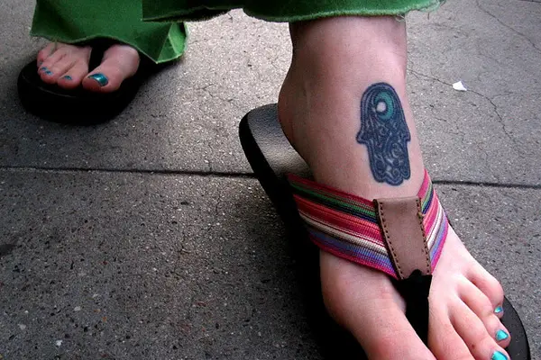 Hamsa Foot Tattoo