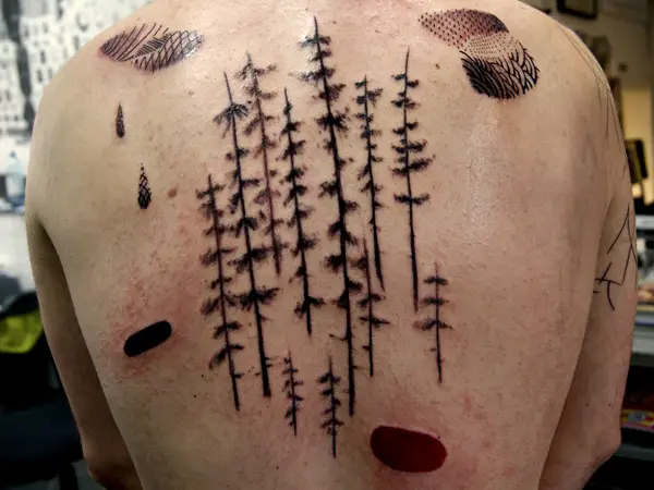 Black Back Nature Tattoo