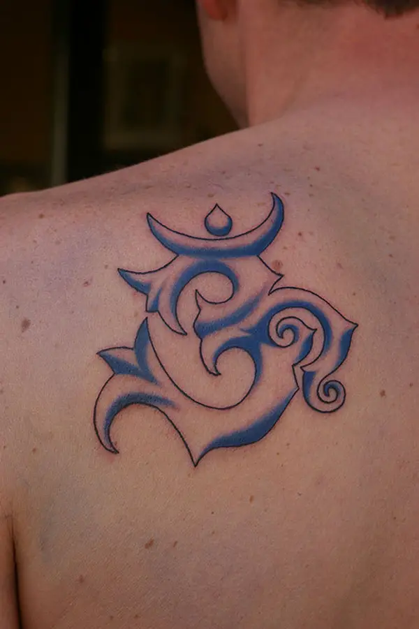 Blue Om Tattoo