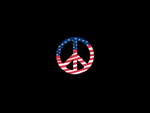 Peace Symbol & American Flag