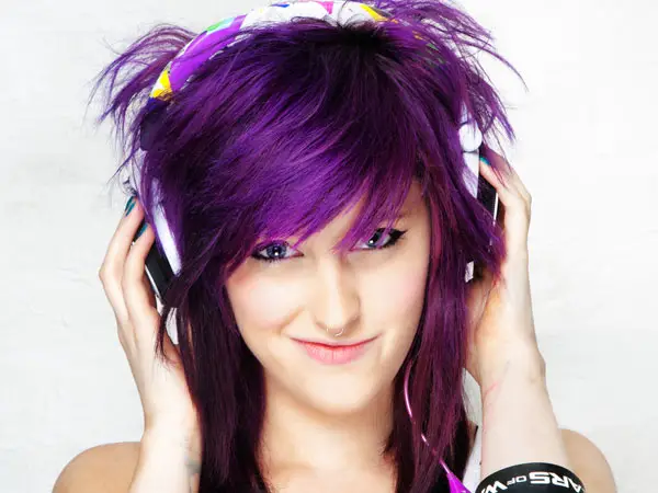 scene girls with purple hair
