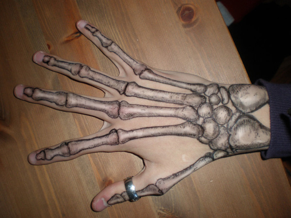 Weird Hand Skeleton Tattoo