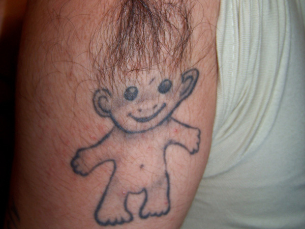 Crazy Smiling Teddy Bear Tattoo