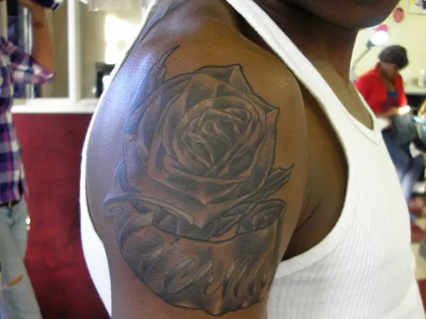 Gorgeous Black Rose Tattoo