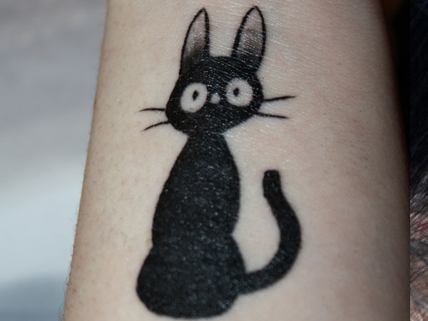 Funny Black Cat Tattoo