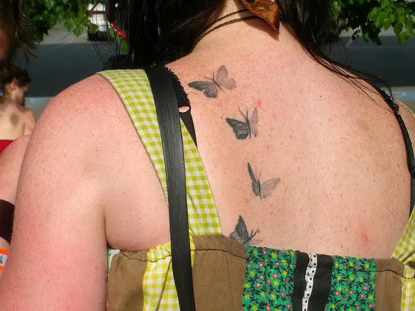 Opaque And Transparent Butterfly Tattoo