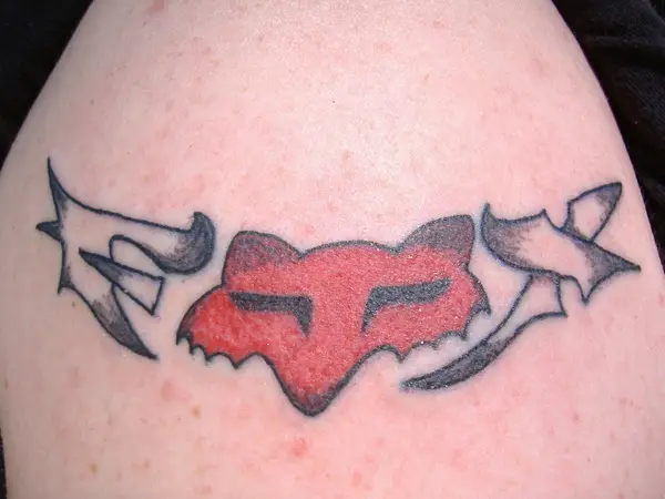 Black And Red Fox Racing Tattoo