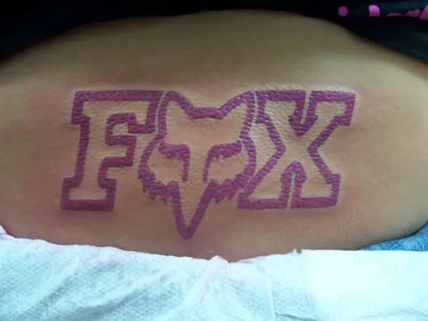 Pink Fox Tattoo At Back