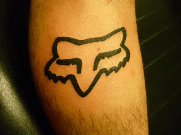 Fox Logo Tattoo On Leg