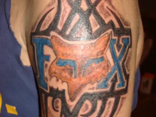 Detailed Fox Racing Tattoo