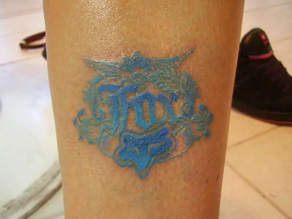 Fox Tattoo Done In Light Blue