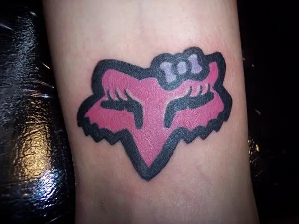 Girly Pink Fox Tattoo