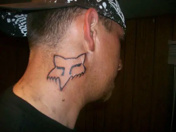 Side Neck Fox Tattoo