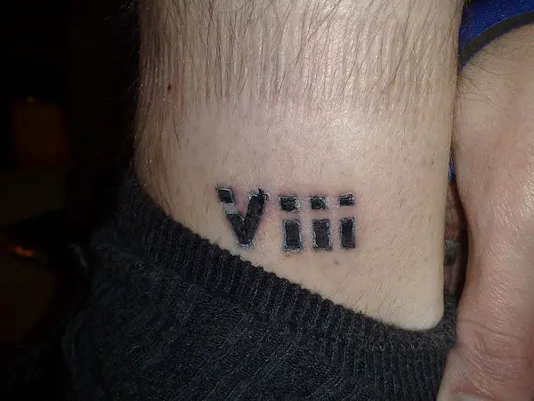Roman numerals number 8 tattoo