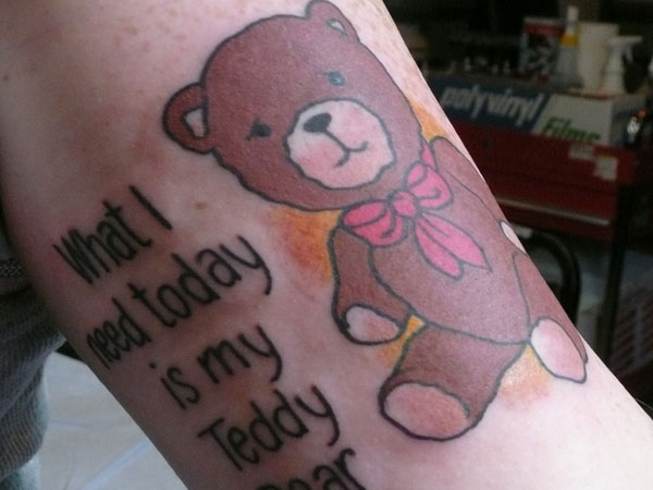 Heart Teddy Bear Tattoo Idea