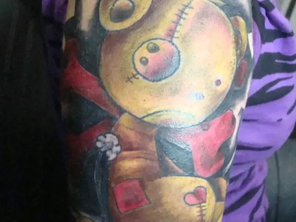 Weird Teddy Bear Tattoo