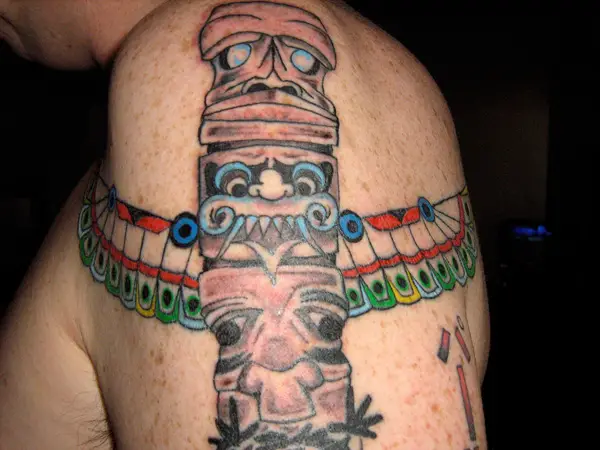 Traditional Totem Pole Tattoo