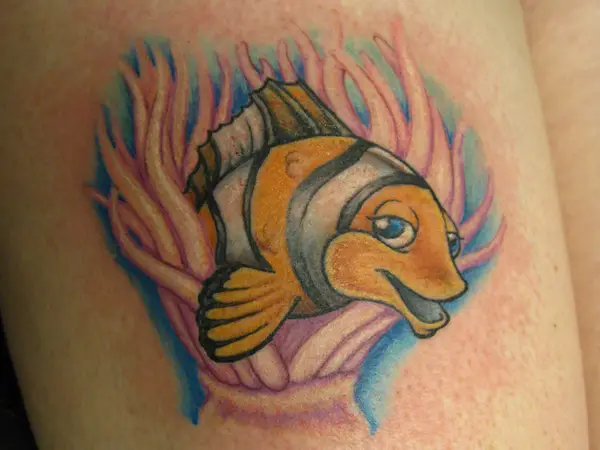 Clown Fish And Planktons Tattoo
