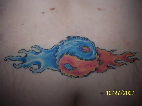 Yin Yang Water Fire Tattoo